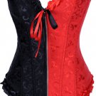 Red and Black Jacquard Tapestry Corset