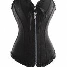 Black Victorian Jacquard Tapestry Zipper Corset Busiter