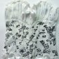 Floral Print White Chiffon Overbust Corset