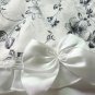 Floral Print White Chiffon Overbust Corset