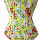 Rainbow Floral Print Reversible Corset