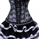 Black & White Grometted Lace Corset