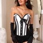 Steel Boned Ruffle Trim Satin Corset