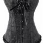 Black Embroidered Strapless Corset
