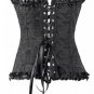 Black Embroidered Strapless Corset