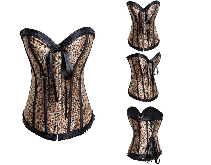 Leopard Satin Bow Corset