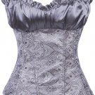 Satin Ruffle Bra Top and Brocade Corset