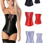 Deep V Black Satin Strapless Corset