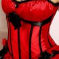 Red Black Ruffles Pleated Top Princess Burlesque Corset Bustier