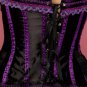 Black Purple Pretty Little Things Burlesque Corset Bustier With Tutu Skirt