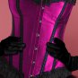 Contrasting Lines Satin Lace Corset Bustier with Pettiskirt in Blue and Purple