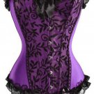 Purple Elegant Purple Lace Trimmed Corset Bustier