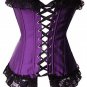 Purple Elegant Purple Lace Trimmed Corset Bustier