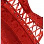 Red Glamourous Jacquard Floral Overbust Boning Corset Bustier