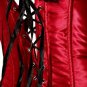 Plus Size Lace Trim Satin Corset with Contrasting Lines