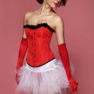 Pretty Red Hot Corset with Plush Trims Top