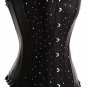 Black Classic Broadway Sequins Long Line Corset Bustier