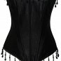 Black Mysterious Frilly Low Bust Corset Bustier