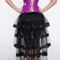Classical Purple Embroidery Flower Zipper Overbust Corset