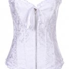 Bridal Embroidered Ruffled Trim Zipper Corset