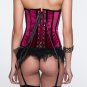 Satin Deep V Embroidered Corset