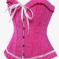 Rose Turquoise White Trim Brocade Corset