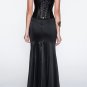 Embroidered Satin Long Bone Overbust Corset