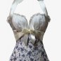 Satin Halter Neck Floral Lace Corset
