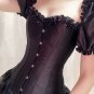 Women's Steampunk Gothic Elegant Ruffled Sleeves Overbust Corset Top
