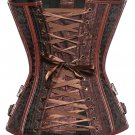 Retro Goth Brocade Streampunk Noble Buckled Corsets Bustiers Top