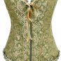 Green Victorian Jacquard Tapestry Corset Bustier