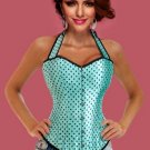 Mint Polka Dot Halter Corset