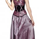 Floral Print Overbust Corset with Black Velvet Violet