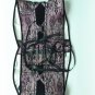 Floral Print Overbust Corset with Black Velvet Violet