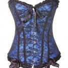 Blue Lace & Bows Burlesque Corset