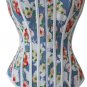 Rainbow Floral Print Reversible Corset