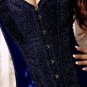 Blue Sequin Burlesque Corset