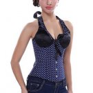 White Polka Dot Halterneck Corset