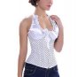 White Polka Dot Halterneck Corset