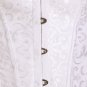 White Victorian Jacquard Tapestry Overbust Bridal Corset Bustier