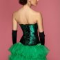 Green Classical Lace Overlay Corset