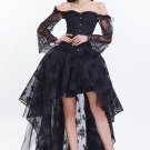 Women's Lace Sexy Corset Long Sleeves Lace Up Bustier