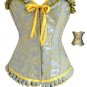 Ruffles Trim Royal Floral Print Overbust Corset