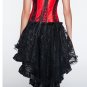 Lace Floral Print Red Overbust Corset