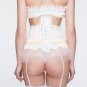 Vintage Satin Ruffle Trim Lace Corset