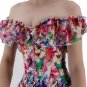 Women's Overbust Boned Floral Print Ruffled Puff Sleeves Vintage Corset