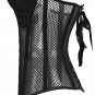 Black Steel Bone Button Summer Mesh Overbust Corset