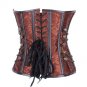 Floral Print Retro Steel Boned Buckles Corset
