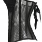 Black Steel Bone Button Summer Mesh Overbust Corset
