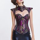 Faux Leather Punk Corset with Halter